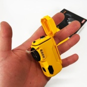 Багатофункціональний армійський ліхтар D50-SMD - індикація заряду, запальничка. Колір: жовтий. Зображення №22