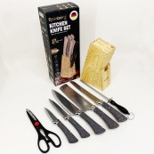 Набор ножей из нержавеющей стали с основанием Rainberg RB-2328 Gray. Изображение №2