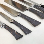 Набор ножей из нержавеющей стали с основанием Rainberg RB-2328 Gray. Изображение №3