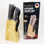 Набор ножей из нержавеющей стали с основанием Rainberg RB-2328 Gray. Изображение №5