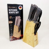 Набор ножей из нержавеющей стали с основанием Rainberg RB-2328 Gray. Изображение №6