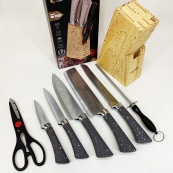 Набор ножей из нержавеющей стали с основанием Rainberg RB-2328 Gray. Изображение №7