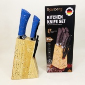 Набір ножів із нержавіючої сталі з основою Rainberg RB-2328 Blue. Зображення №4 Набір ножів із нержавіючої сталі з основою Rainberg RB-2328 Blue. Зображення №4