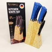 Набір ножів із нержавіючої сталі з основою Rainberg RB-2328 Blue. Зображення №5 Набір ножів із нержавіючої сталі з основою Rainberg RB-2328 Blue. Зображення №5
