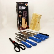 Набір ножів із нержавіючої сталі з основою Rainberg RB-2328 Blue. Зображення №7 Набір ножів із нержавіючої сталі з основою Rainberg RB-2328 Blue. Зображення №7