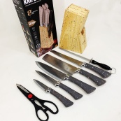 Набор ножей из нержавеющей стали с основанием Rainberg RB-2328 Gray. Изображение №9