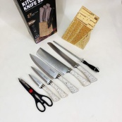 Набір ножів із нержавіючої сталі з основою Rainberg RB-2328 White. Зображення №6