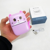 Портативный детский термопринтер с Bluetooth A8 Cat мини принтер для телефона Pink. Изображение №2