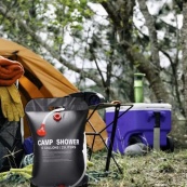 Походный туристический душ 20л 50°C CAMP SHOWER 41x60 см, кемпинговый душ с шнуром и крюком для подверса. Зображення №6