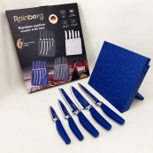 Набор ножей Rainberg RB-2322 из нержавеющей стали с магнитным основанием Blue. Изображение №2