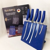 Набор ножей Rainberg RB-2322 из нержавеющей стали с магнитным основанием Blue. Изображение №3