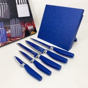 Набор ножей Rainberg RB-2322 из нержавеющей стали с магнитным основанием Blue. Изображение №5