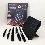 Набор ножей Rainberg RB-2322 из нержавеющей стали с магнитным основанием Black. Изображение №3