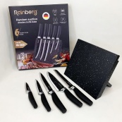 Набор ножей Rainberg RB-2322 из нержавеющей стали с магнитным основанием Black. Изображение №5