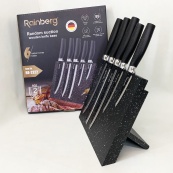 Набор ножей Rainberg RB-2322 из нержавеющей стали с магнитным основанием Black. Изображение №6