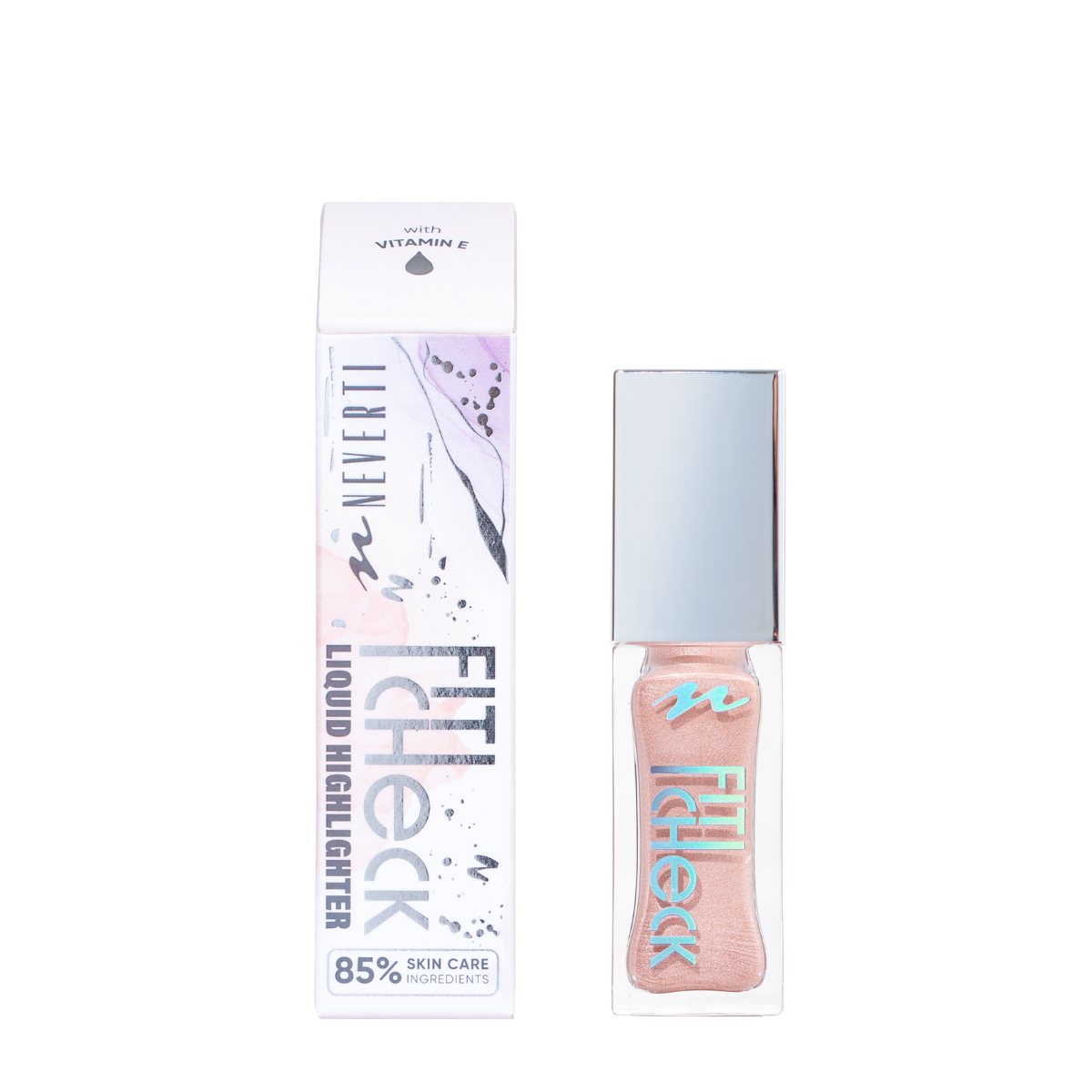 Рідкий хайлайтер для обличчя Neverti Fit Check, 002 Rosy Glow Світло-рожевий Рідкий хайлайтер для обличчя Neverti Fit Check, 002 Rosy Glow Світло-рожевий