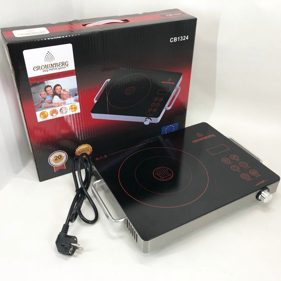 Плита настольная инфракрасная Crownberg CB-1324 одна комфорка 2000Вт Плита настольная инфракрасная Crownberg CB-1324 одна комфорка 2000Вт
