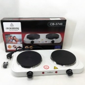 Плита электрическая настольная бытовая Crownberg CB-3746 двухконфорочная дисковая кухонная плита 2000 Вт. Изображение №4