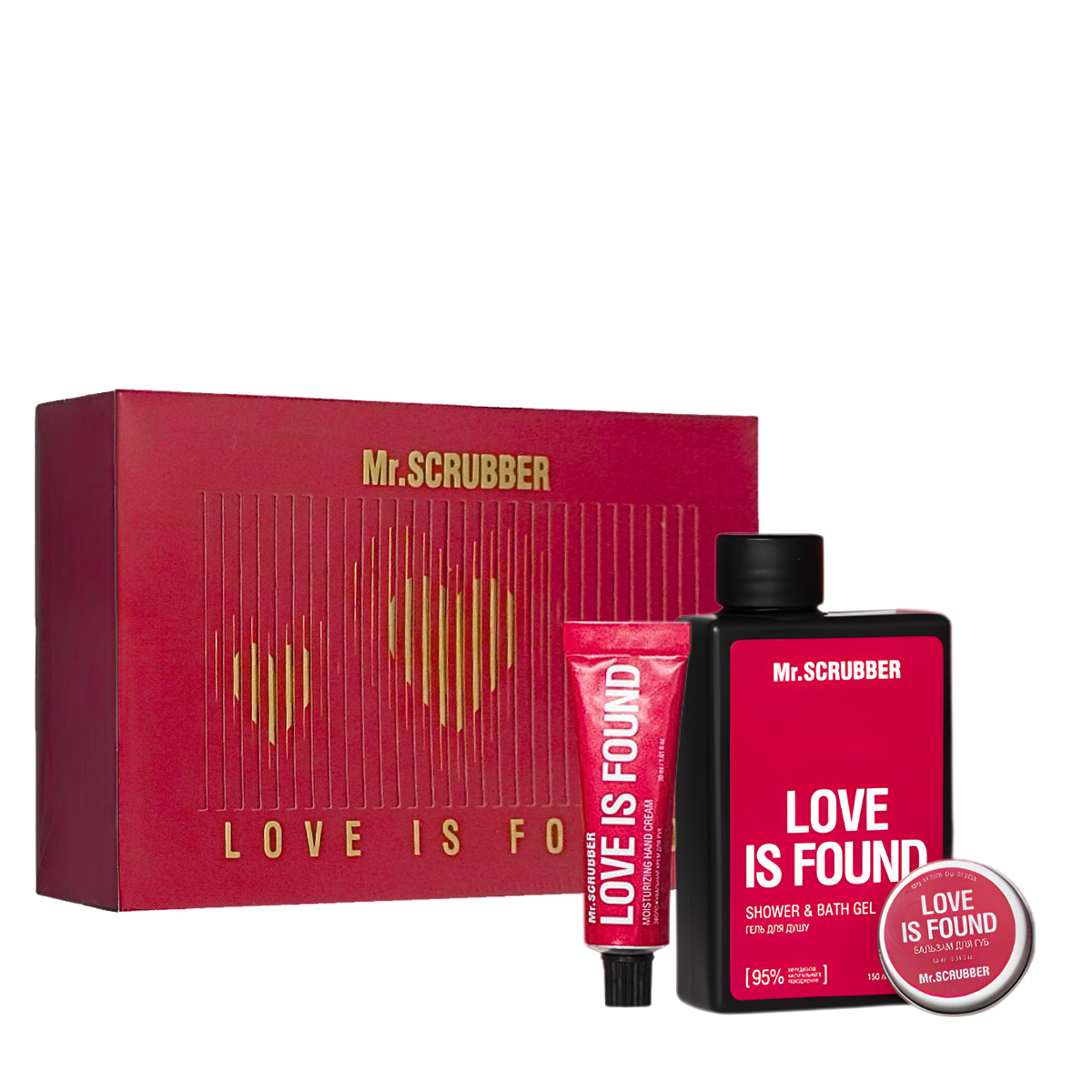 Подарунковий набір косметики для жінок Mr.Scrubber Love Is Found, 3 продукти Подарунковий набір косметики для жінок Mr.Scrubber Love Is Found, 3 продукти