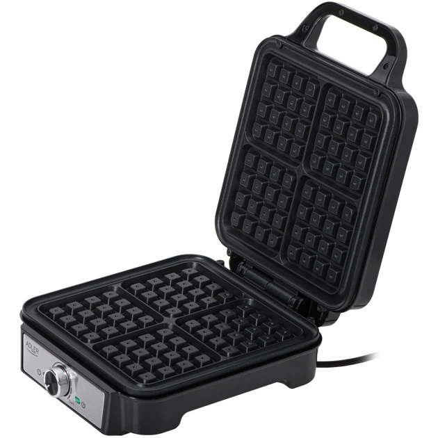 Электрическая вафельница Adler AD 3083 с антипригарным покрытием, регулировкой температуры и 1800Вт Электрическая вафельница Adler AD 3083 с антипригарным покрытием, регулировкой температуры и 1800Вт