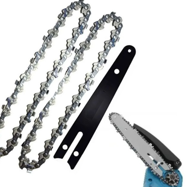 Комплект шина 20 см плюс 2 цепи шаг 1/4 по 47 зубьев для аккумуляторной пилы Комплект шина 20 см плюс 2 цепи шаг 1/4 по 47 зубьев для аккумуляторной пилы