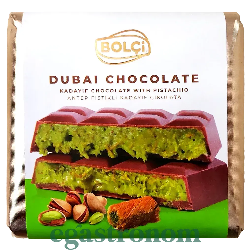 Шоколад Дубайський з фісташкою Болчі Bolci 100g 45шт/ящ Шоколад Дубайський з фісташкою Болчі Bolci 100g 45шт/ящ