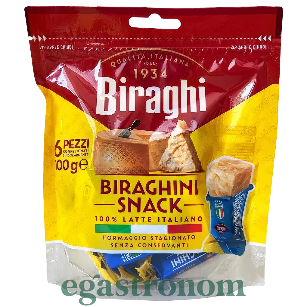 Сирні снеки Біраджі Biraghi 6*16,6g 100g 10шт/ящ Сирні снеки Біраджі Biraghi 6*16,6g 100g 10шт/ящ