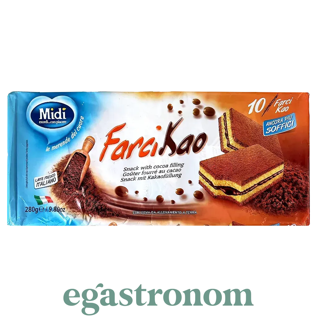 Бісквіт какао Фарсі Farci Kao ТМ Midi 280g (12*23g) 12шт/ящ Бісквіт какао Фарсі Farci Kao ТМ Midi 280g (12*23g) 12шт/ящ