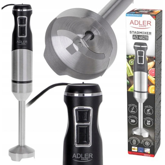 Блендер погружной Adler AD 4628 с функциями турбо и измельчения льда Блендер погружной Adler AD 4628 с функциями турбо и измельчения льда