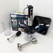 Багатофункціональний блендер 6в1 Rainberg RB-2293 1200 Вт кухонний подрібнювач ручний блендер міксер Black. Зображення №5