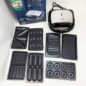 Електрична бутербродниця мультимейкер 8 в 1 Rainberg RB-2283 3000Вт із змінними насадками. Зображення №2