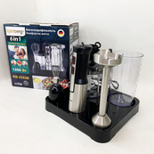 Багатофункціональний блендер 6в1 Rainberg RB-2293 1200 Вт кухонний подрібнювач ручний блендер міксер Black. Зображення №7