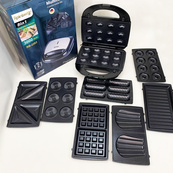 Електрична бутербродниця мультимейкер 8 в 1 Rainberg RB-2283 3000Вт із змінними насадками. Зображення №4