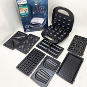 Електрична бутербродниця мультимейкер 8 в 1 Rainberg RB-2283 3000Вт із змінними насадками. Зображення №5