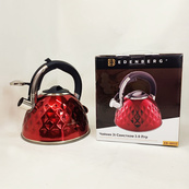 Чайник із нержавіючої сталі Edenberg EB-8833 зі свистком з індукційним дном 3л Red. Зображення №2