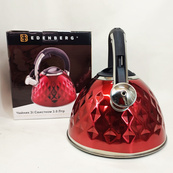 Чайник із нержавіючої сталі Edenberg EB-8833 зі свистком з індукційним дном 3л Red. Зображення №3