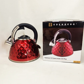 Чайник із нержавіючої сталі Edenberg EB-8833 зі свистком з індукційним дном 3л Red. Зображення №4