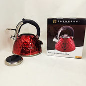 Чайник із нержавіючої сталі Edenberg EB-8833 зі свистком з індукційним дном 3л Red. Зображення №5