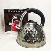 Чайник з нержавіючої сталі Edenberg EB-8833 зі свистком з індукційним дном 3л Silver. Зображення №3 Чайник з нержавіючої сталі Edenberg EB-8833 зі свистком з індукційним дном 3л Silver. Зображення №3