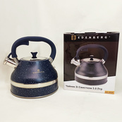 Чайник зі свистком Edenberg EB-8856 з мармуровим покриттям та турбо індукційним капсульним дном 3л Blue. Зображення №2