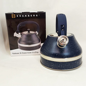 Чайник зі свистком Edenberg EB-8856 з мармуровим покриттям та турбо індукційним капсульним дном 3л Blue. Зображення №4