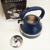 Чайник зі свистком Edenberg EB-8856 з мармуровим покриттям та турбо індукційним капсульним дном 3л Blue. Зображення №5