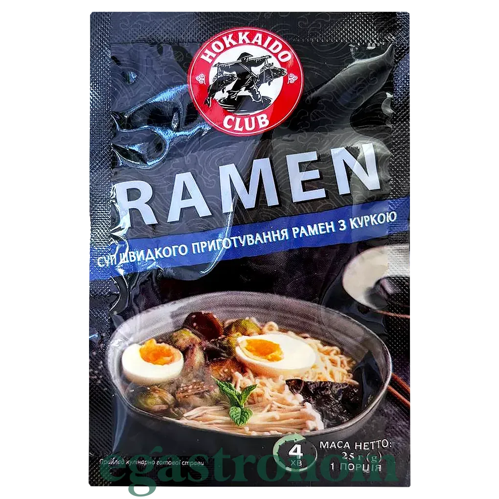 Суп швидкого приготування рамен Хокайдо Hokkaido 25g 25шт/ящ Суп швидкого приготування рамен Хокайдо Hokkaido 25g 25шт/ящ