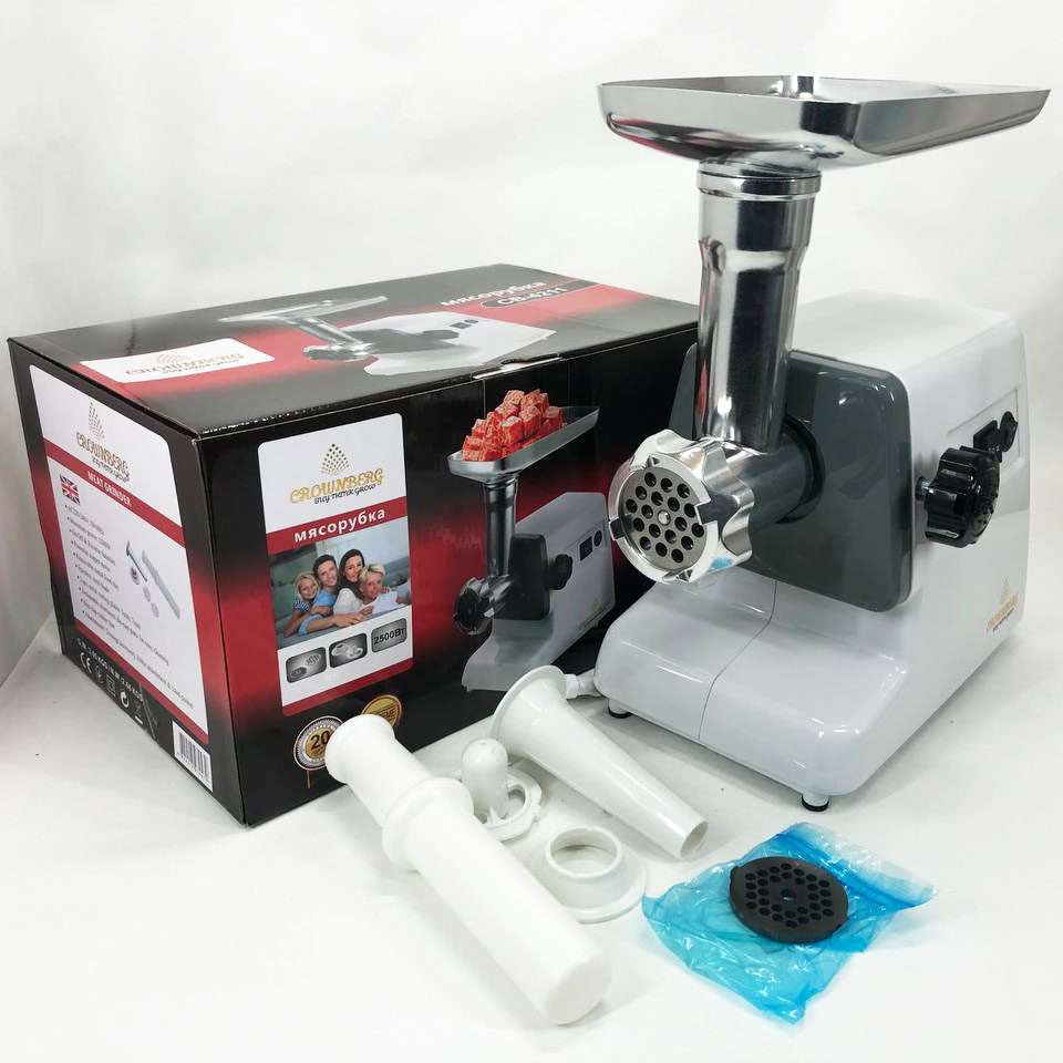 Електром'ясорубка Crownberg CB-4211, М'ясорубка 2500ВТ, М'ясорубка для дому, М'ясорубка для томатів Електром'ясорубка Crownberg CB-4211, М'ясорубка 2500ВТ, М'ясорубка для дому, М'ясорубка для томатів