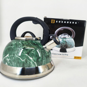 Чайник Edenberg EB-8871 із нержавіючої сталі зі свистком 3л Green. Зображення №3