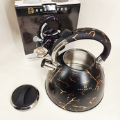 Емальований чайник Edenberg EB-12610 зі свистком та антипригарним покриттям 3л Black. Зображення №2