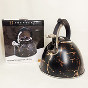 Емальований чайник Edenberg EB-12610 зі свистком та антипригарним покриттям 3л Black. Зображення №3