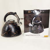 Емальований чайник Edenberg EB-12610 зі свистком та антипригарним покриттям 3л Black. Зображення №5