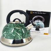 Чайник Edenberg EB-8871 із нержавіючої сталі зі свистком 3л Green. Зображення №7