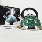 Чайник Edenberg EB-8871 із нержавіючої сталі зі свистком 3л Green. Зображення №8